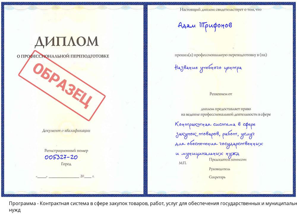 Контрактная система в сфере закупок товаров, работ, услуг для обеспечения государственных и муниципальных нужд Апшеронск