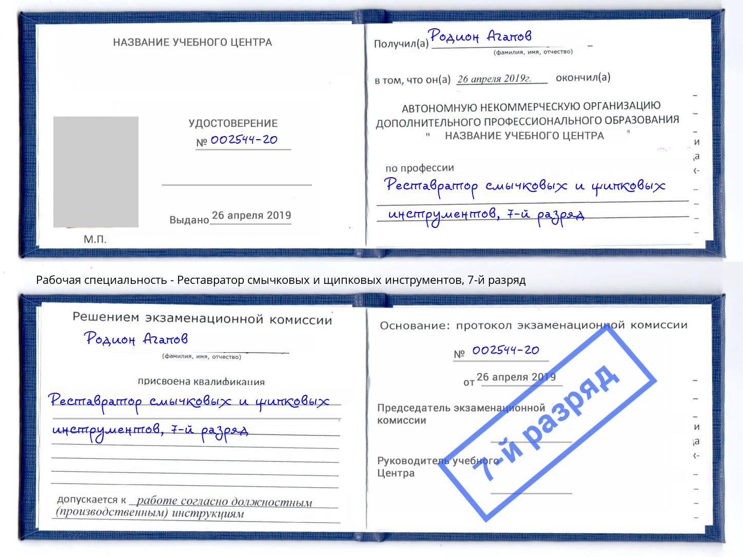 корочка 7-й разряд Реставратор смычковых и щипковых инструментов Апшеронск